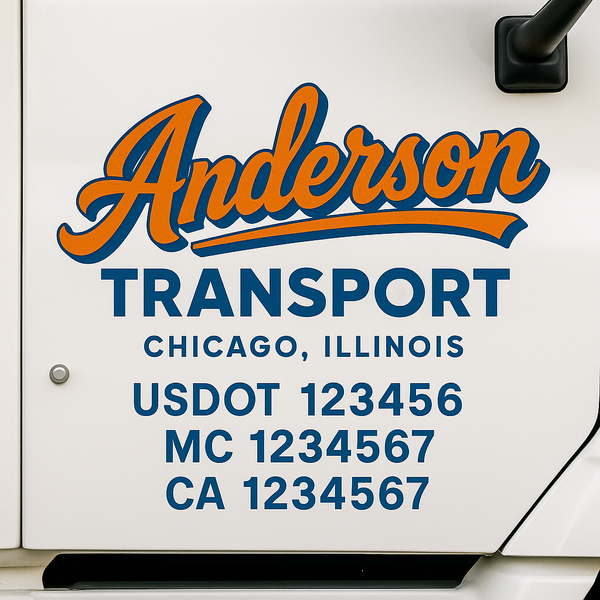 Custom Truck Door Decal Sticker Lettering For Semi-Trucks, Work Trucks, Box Trucks For USDOT Compliance