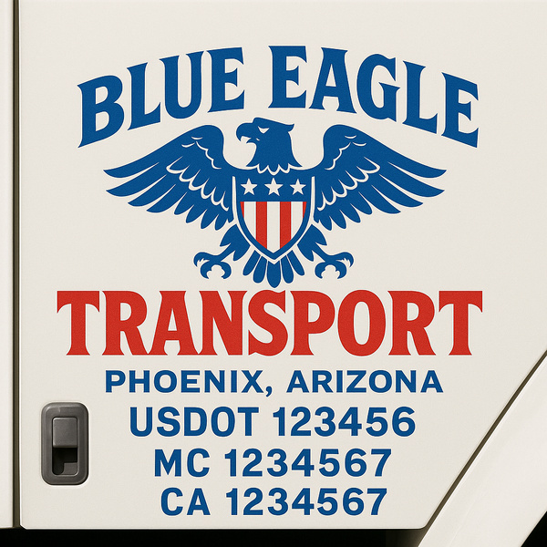 Custom Truck Door Decal Sticker Lettering For Semi-Trucks, Work Trucks, Box Trucks For USDOT Compliance
