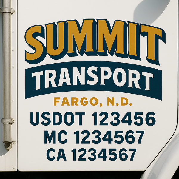 Custom Truck Door Decal Sticker Lettering For Semi-Trucks, Work Trucks, Box Trucks For USDOT Compliance