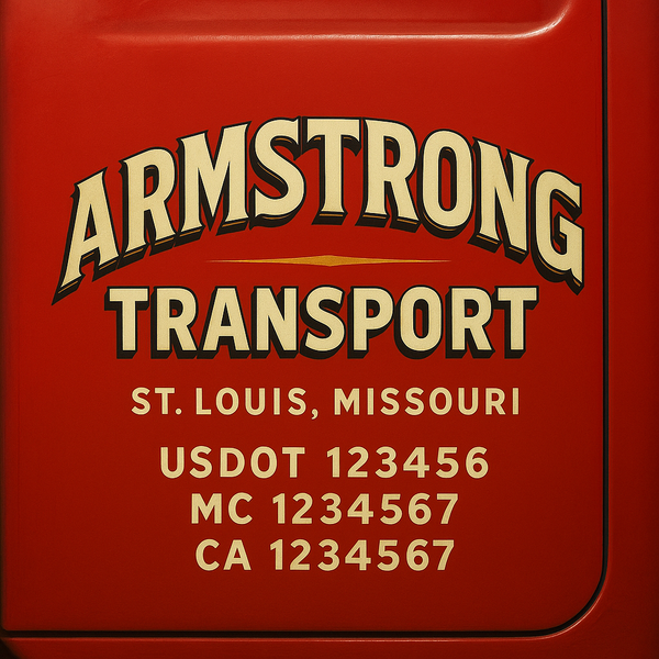 Custom Truck Door Decal Sticker Lettering For Semi-Trucks, Work Trucks, Box Trucks For USDOT Compliance