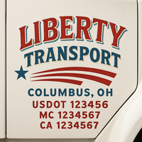 Custom Truck Door Decal Sticker Lettering For Semi-Trucks, Work Trucks, Box Trucks For USDOT Compliance