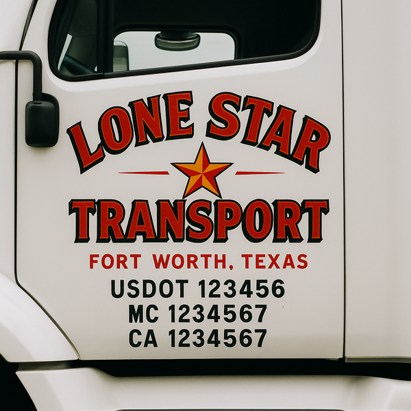 Custom Truck Door Decal Sticker Lettering For Semi-Trucks, Work Trucks, Box Trucks For USDOT Compliance