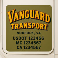 Custom Truck Door Decal Sticker Lettering For Semi-Trucks, Work Trucks, Box Trucks For USDOT Compliance