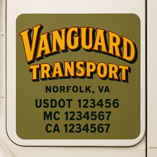 Custom Truck Door Decal Sticker Lettering For Semi-Trucks, Work Trucks, Box Trucks For USDOT Compliance