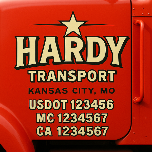 Custom Truck Door Decal Sticker Lettering For Semi-Trucks, Work Trucks, Box Trucks For USDOT Compliance