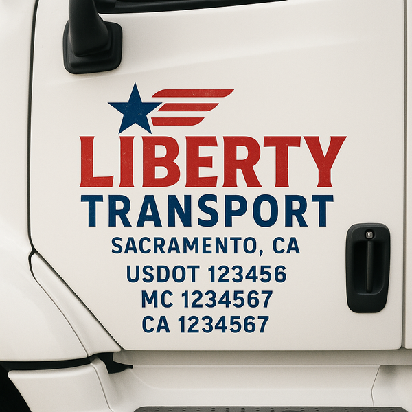 Custom Truck Door Decal Sticker Lettering For Semi-Trucks, Work Trucks, Box Trucks For USDOT Compliance
