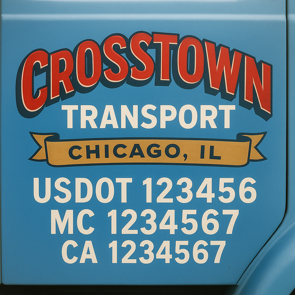 Custom Truck Door Decal Sticker Lettering For Semi-Trucks, Work Trucks, Box Trucks For USDOT Compliance