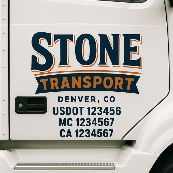 Custom Truck Door Decal Sticker Lettering For Semi-Trucks, Work Trucks, Box Trucks For USDOT Compliance