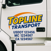 Custom Truck Door Decal Sticker Lettering For Semi-Trucks, Work Trucks, Box Trucks For USDOT Compliance