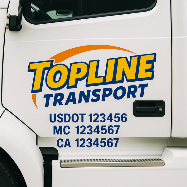 Custom Truck Door Decal Sticker Lettering For Semi-Trucks, Work Trucks, Box Trucks For USDOT Compliance