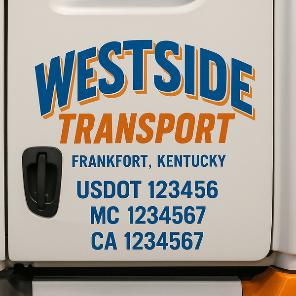 Custom Truck Door Decal Sticker Lettering For Semi-Trucks, Work Trucks, Box Trucks For USDOT Compliance