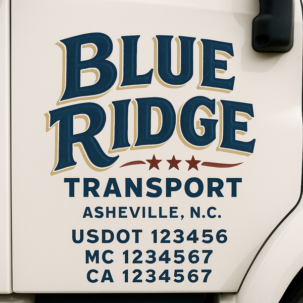 Custom Truck Door Decal Sticker Lettering For Semi-Trucks, Work Trucks, Box Trucks For USDOT Compliance