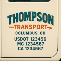 Custom Truck Door Decal Sticker Lettering For Semi-Trucks, Work Trucks, Box Trucks For USDOT Compliance