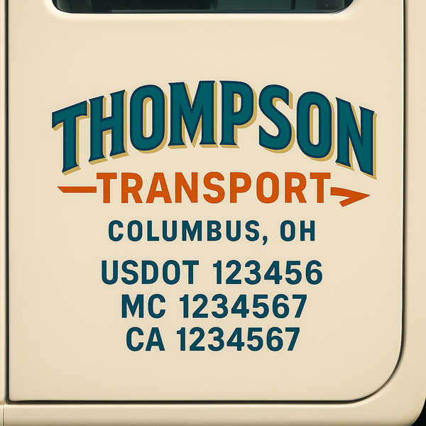 Custom Truck Door Decal Sticker Lettering For Semi-Trucks, Work Trucks, Box Trucks For USDOT Compliance