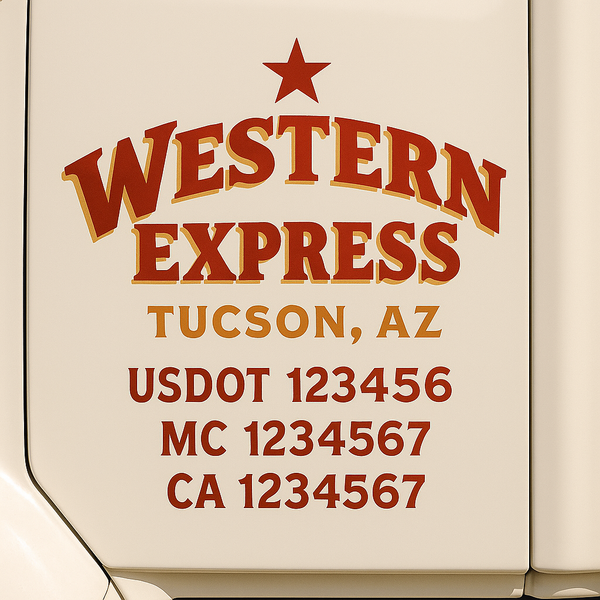 Custom Truck Door Decal Sticker Lettering For Semi-Trucks, Work Trucks, Box Trucks For USDOT Compliance