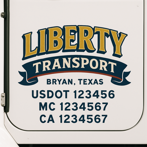 Custom Truck Door Decal Sticker Lettering For Semi-Trucks, Work Trucks, Box Trucks For USDOT Compliance