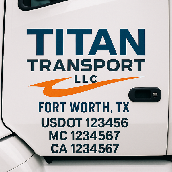 Custom Truck Door Decal Sticker Lettering For Semi-Trucks, Work Trucks, Box Trucks For USDOT Compliance