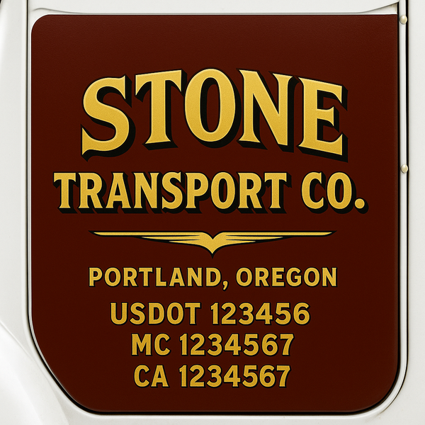 Custom Truck Door Decal Sticker Lettering For Semi-Trucks, Work Trucks, Box Trucks For USDOT Compliance