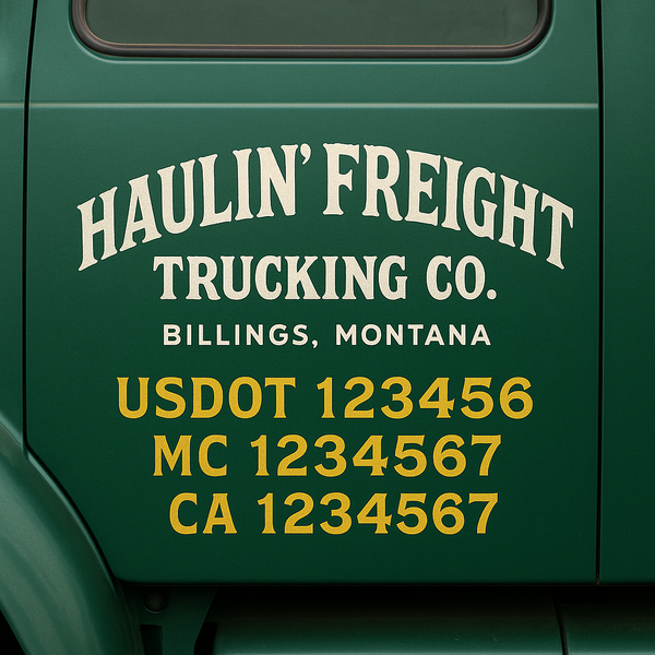 Custom Truck Door Decal Sticker Lettering For Semi-Trucks, Work Trucks, Box Trucks For USDOT Compliance