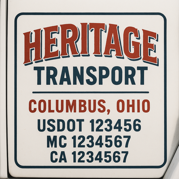 Custom Truck Door Decal Sticker Lettering For Semi-Trucks, Work Trucks, Box Trucks For USDOT Compliance