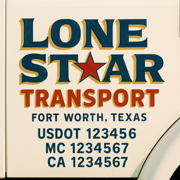Custom Truck Door Decal Sticker Lettering For Semi-Trucks, Work Trucks, Box Trucks For USDOT Compliance