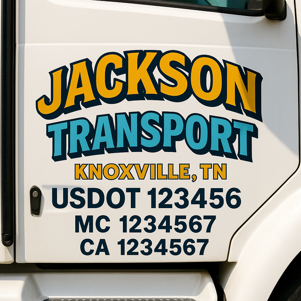Custom Truck Door Decal Sticker Lettering For Semi-Trucks, Work Trucks, Box Trucks For USDOT Compliance