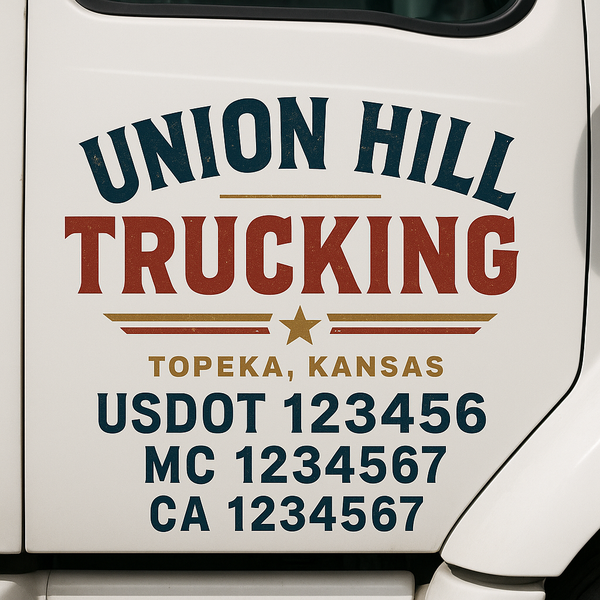 Custom Truck Door Decal Sticker Lettering For Semi-Trucks, Work Trucks, Box Trucks For USDOT Compliance