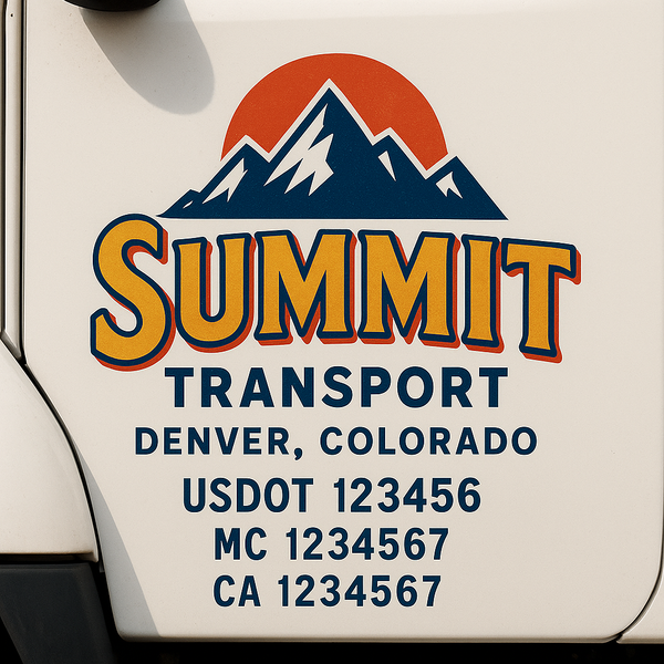 Custom Truck Door Decal Sticker Lettering For Semi-Trucks, Work Trucks, Box Trucks For USDOT Compliance