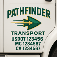 Custom Truck Door Decal Sticker Lettering For Semi-Trucks, Work Trucks, Box Trucks For USDOT Compliance