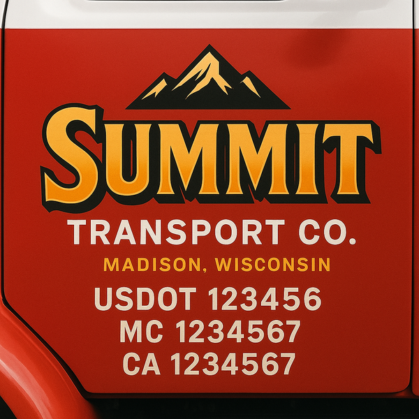 Custom Truck Door Decal Sticker Lettering For Semi-Trucks, Work Trucks, Box Trucks For USDOT Compliance