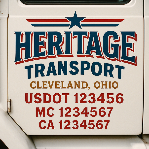 Custom Truck Door Decal Sticker Lettering For Semi-Trucks, Work Trucks, Box Trucks For USDOT Compliance