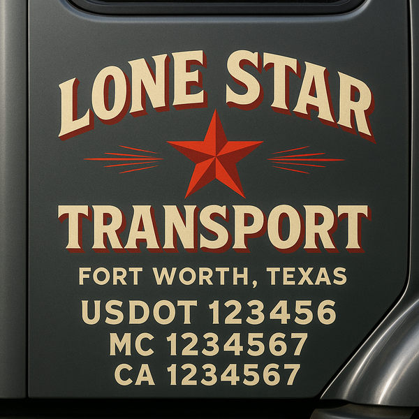 Custom Truck Door Decal Sticker Lettering For Semi-Trucks, Work Trucks, Box Trucks For USDOT Compliance