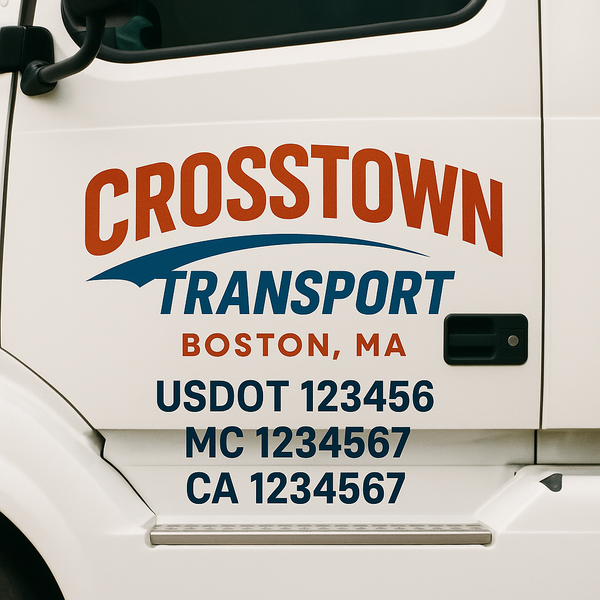 Custom Truck Door Decal Sticker Lettering For Semi-Trucks, Work Trucks, Box Trucks For USDOT Compliance