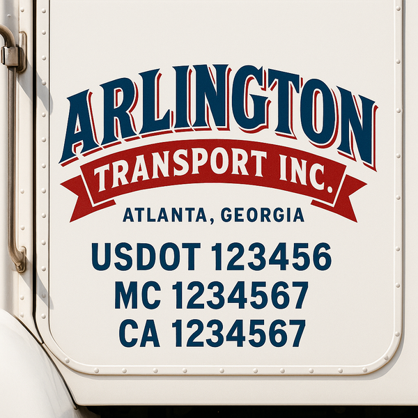 Custom Truck Door Decal Sticker Lettering For Semi-Trucks, Work Trucks, Box Trucks For USDOT Compliance