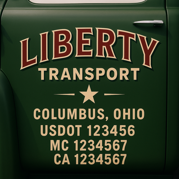 Custom Truck Door Decal Sticker Lettering For Semi-Trucks, Work Trucks, Box Trucks For USDOT Compliance