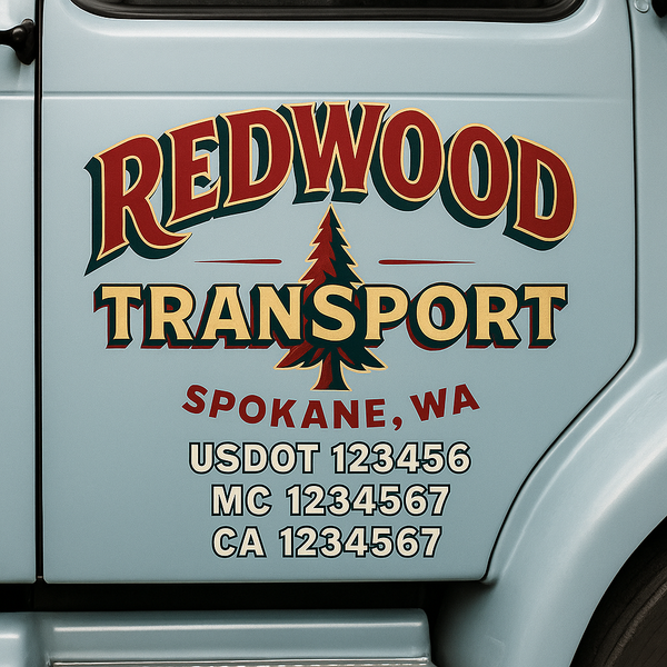Custom Truck Door Decal Sticker Lettering For Semi-Trucks, Work Trucks, Box Trucks For USDOT Compliance