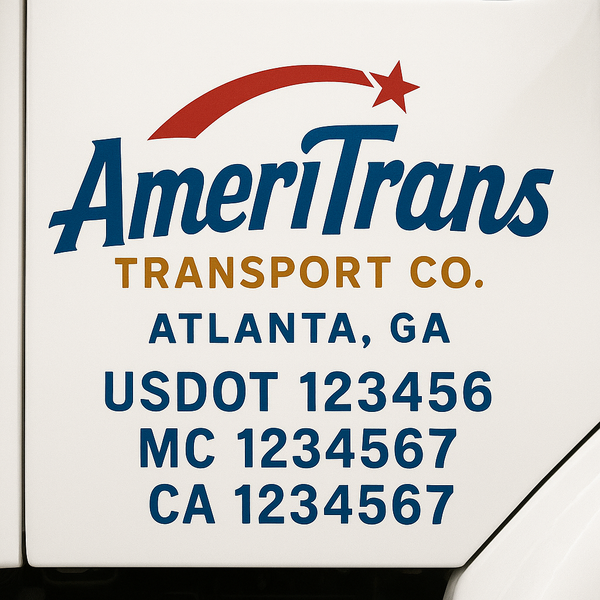 Custom Truck Door Decal Sticker Lettering For Semi-Trucks, Work Trucks, Box Trucks For USDOT Compliance