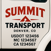 Custom Truck Door Decal Sticker Lettering For Semi-Trucks, Work Trucks, Box Trucks For USDOT Compliance