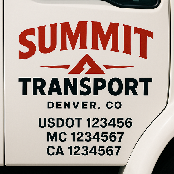 Custom Truck Door Decal Sticker Lettering For Semi-Trucks, Work Trucks, Box Trucks For USDOT Compliance