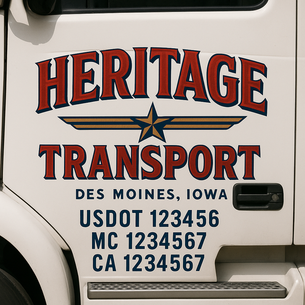 Custom Truck Door Decal Sticker Lettering For Semi-Trucks, Work Trucks, Box Trucks For USDOT Compliance
