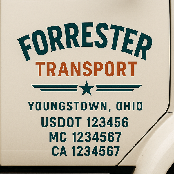 Custom Truck Door Decal Sticker Lettering For Semi-Trucks, Work Trucks, Box Trucks For USDOT Compliance
