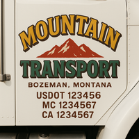 Custom Truck Door Decal Sticker Lettering For Semi-Trucks, Work Trucks, Box Trucks For USDOT Compliance