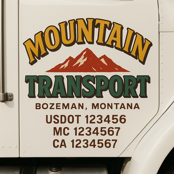 Custom Truck Door Decal Sticker Lettering For Semi-Trucks, Work Trucks, Box Trucks For USDOT Compliance
