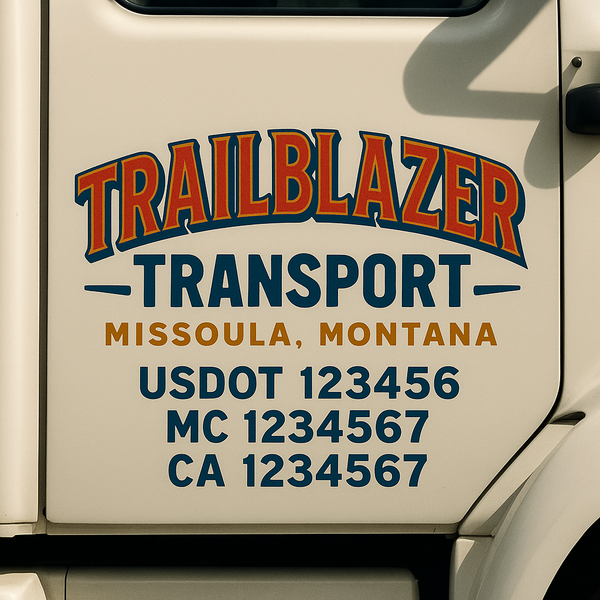 Custom Truck Door Decal Sticker Lettering For Semi-Trucks, Work Trucks, Box Trucks For USDOT Compliance