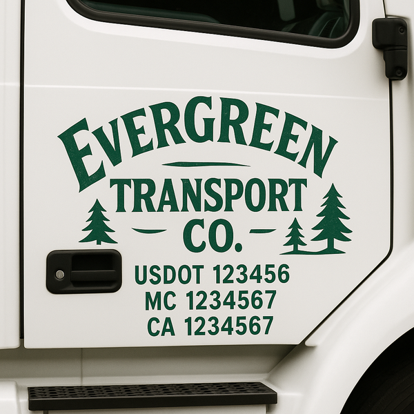 Custom Truck Door Decal Sticker Lettering For Semi-Trucks, Work Trucks, Box Trucks For USDOT Compliance
