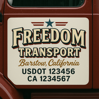 Custom Truck Door Decal Sticker Lettering For Semi-Trucks, Work Trucks, Box Trucks For USDOT Compliance