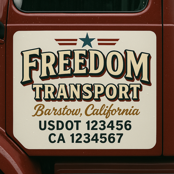 Custom Truck Door Decal Sticker Lettering For Semi-Trucks, Work Trucks, Box Trucks For USDOT Compliance