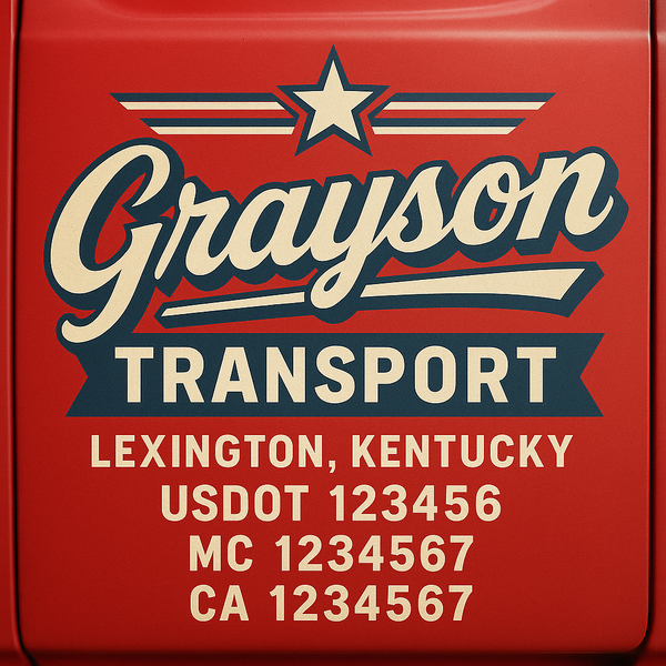 Custom Truck Door Decal Sticker Lettering For Semi-Trucks, Work Trucks, Box Trucks For USDOT Compliance