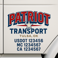 Custom Truck Door Decal Sticker Lettering For Semi-Trucks, Work Trucks, Box Trucks For USDOT Compliance