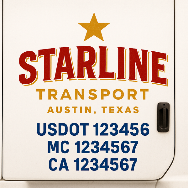 Custom Truck Door Decal Sticker Lettering For Semi-Trucks, Work Trucks, Box Trucks For USDOT Compliance